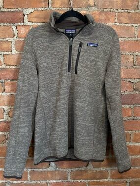 Patagonia Brown Fleece Half-Zip with Logo Patch